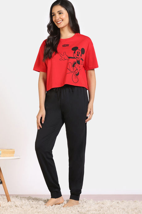 Zivame 2 Mile Fashion Knit Cotton Loungewear Set - Black Beauty — image 4